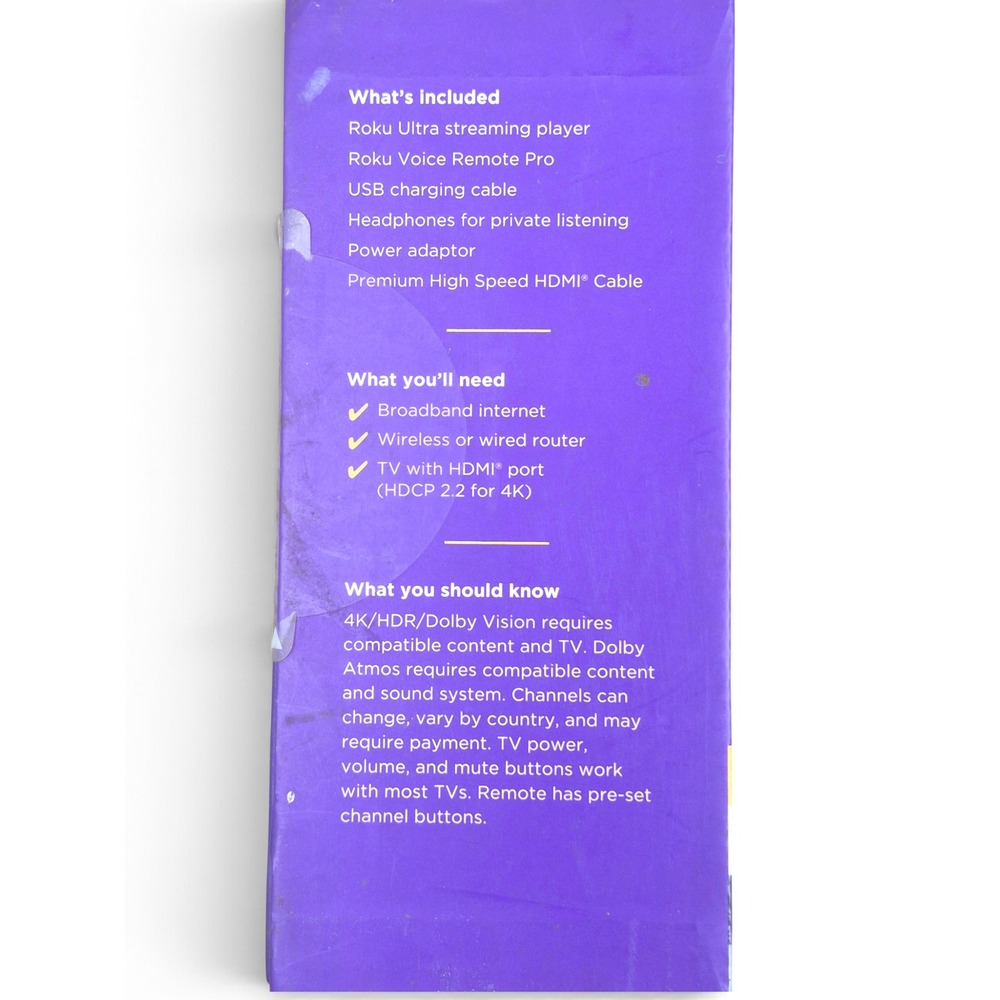Roku Ultra Streaming Player Unisex OS Black New 4K HDR Dolby Vision 4802RW - Picture 3 of 5
